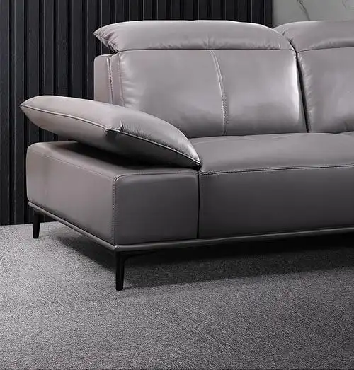 吉斯家具皮沙发头层牛皮组合简约现代客厅沙发意式极简转角皮沙发长约