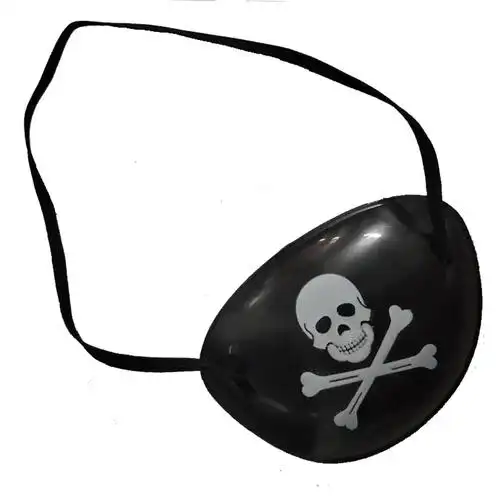 厂家直销单眼罩海盗眼罩独眼龙骷髅图万圣节海盗玩具塑料眼罩跨境