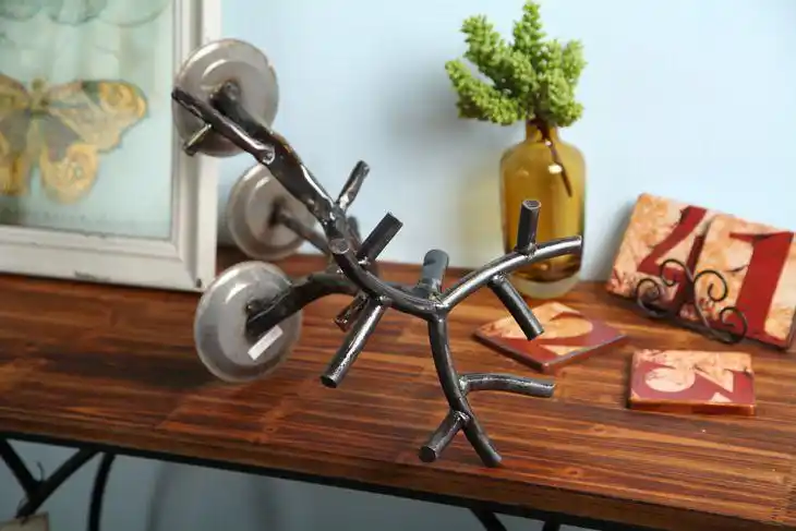 纯手工制作铁艺烛台 田园风格做旧工艺品样板房金属烛台摆件