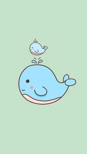 亲子系列#可爱 简单 卡通 海豚 壁纸