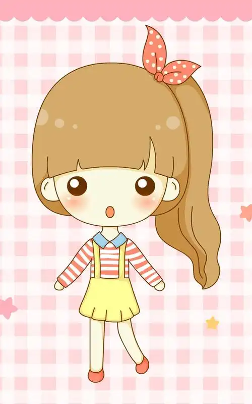 粉色主题精选可爱卡通美女手机壁纸