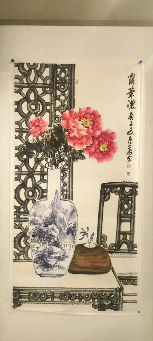 侯彦华先生青花系列牡丹画作品展