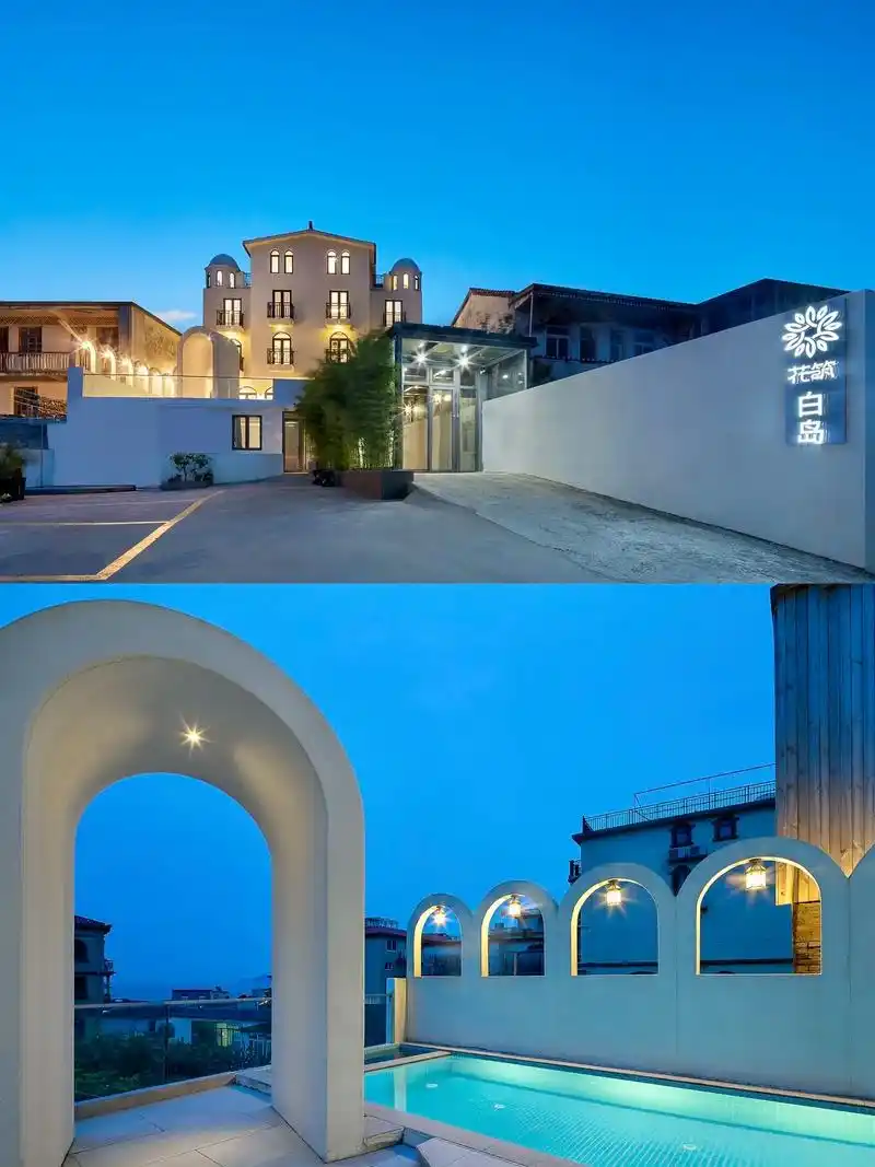 打卡一家网红民宿|白色治愈系圣托里尼风格.#图文伙伴计划 # - 抖音