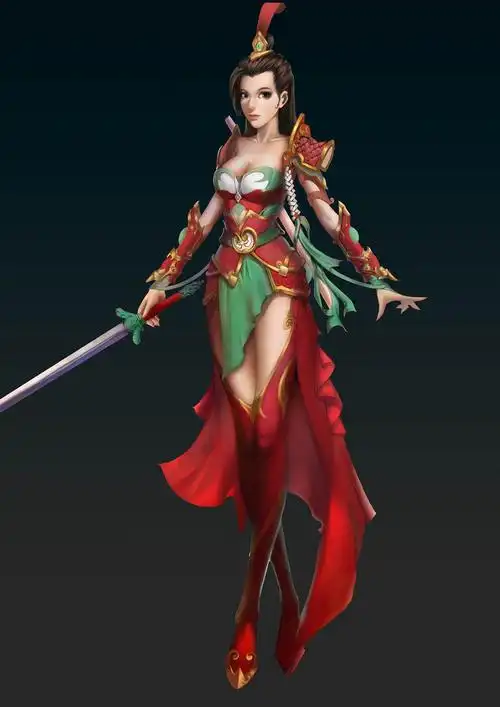 将军女 女战士 仙剑 人物原画设定 游戏原画 中国风 - 原创作品 - 站