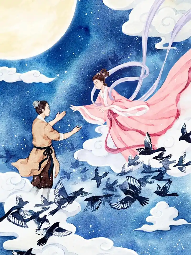 七夕情人节主题绘画七夕情人节手工绘画一等奖