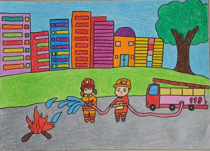 消防安全图画作品大全 消防安全图画作品大全简单漂亮