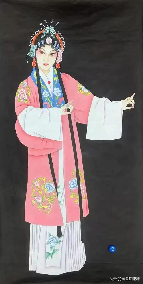 工笔画中国戏曲人物(花旦)精品,丹青戏韵 ,笔墨传薪