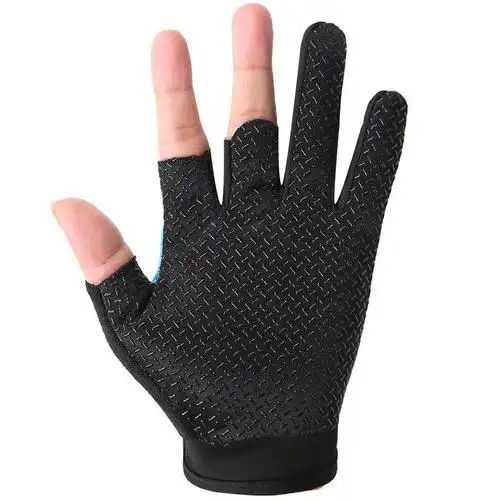 钓鱼手套男夏季防晒抓鱼拉饵薄款防滑耐磨露三指垂钓外卖手套半指 5i