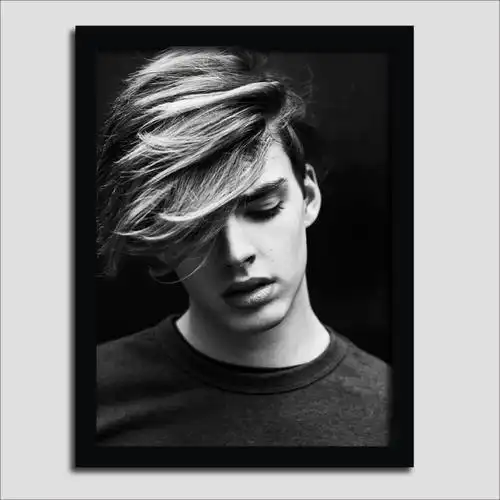 亦升 油头发型图男士造型理发店挂画发廊装饰画美发店海报壁画相框墙