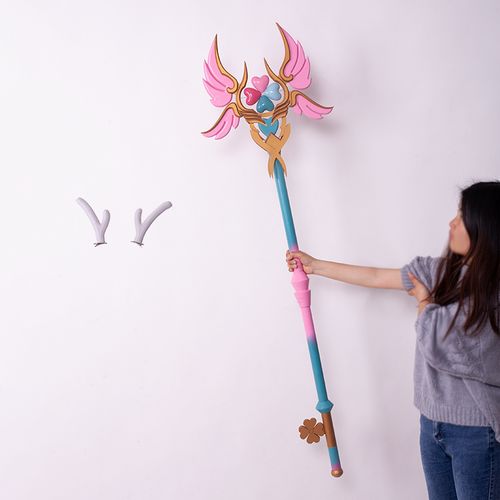 王者荣耀瑶时之祈愿愿境星元遇见神鹿法杖发光cos 人物 装备 武器