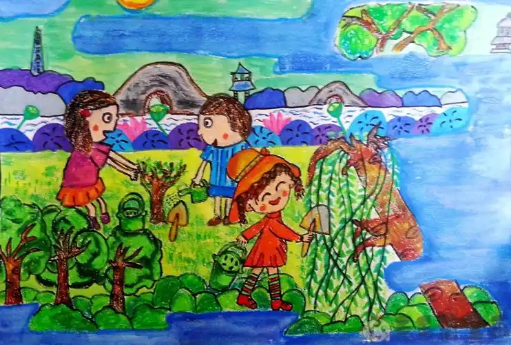 春天的故事画画一年级