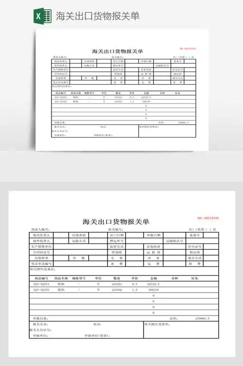 海关出口货物报关单 - 当图网