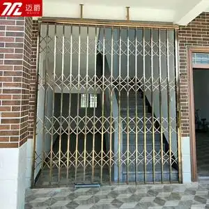 佛山304不锈钢拉闸门阳台伸缩推拉通风门商铺折叠防盗门.