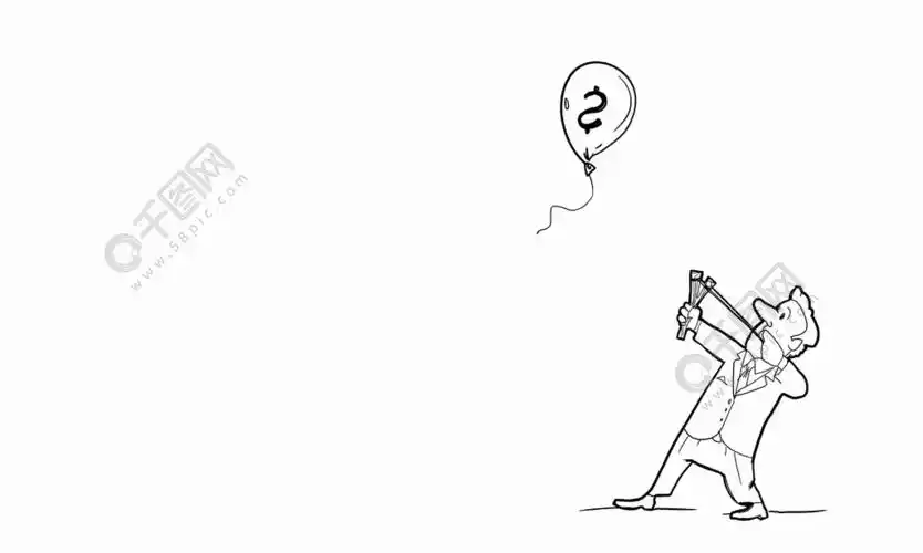 美元上涨商人射击在飞行的美元气球的讽刺画