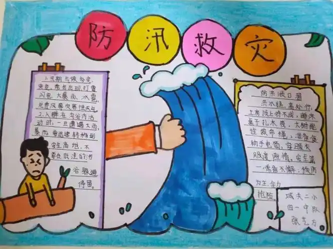 防汛救灾|小小手抄报,传递抗灾情