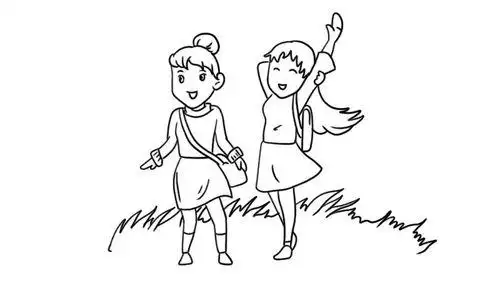 踏春幼儿简笔画