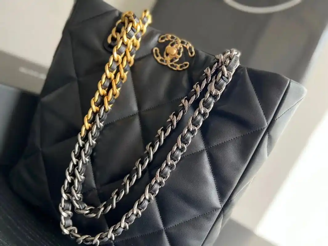 chanel 19bag tote托特包 菱格纹单肩手提包 901680 新品 香奈儿原