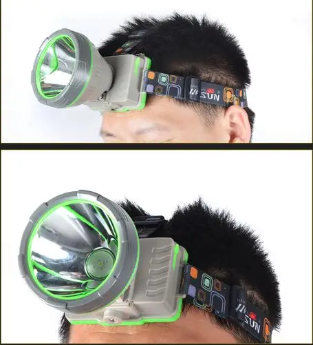 强光远射狩猎矿灯 充电夜钓鱼灯探照灯头戴手电筒黄白蓝三色光源可选