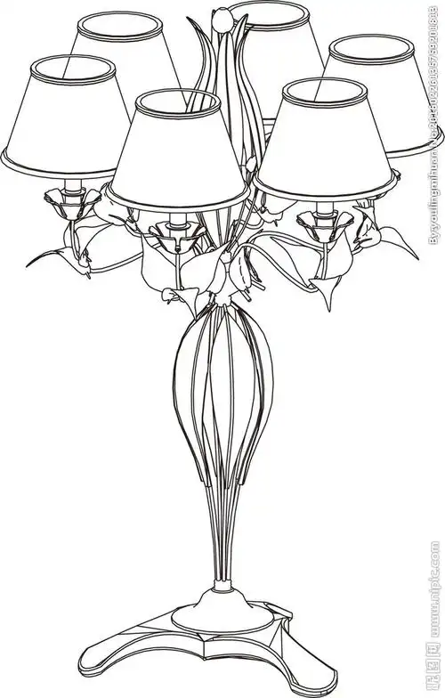 台灯矢量线描图设计图__其他图标_标志图标_设计图库_昵图网nipic.com