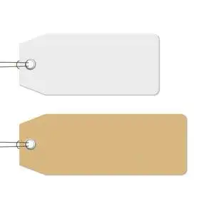 钥匙吊牌牛仔裤标签服装吊牌礼品吊牌金丝带隔离白色空购物标签模板