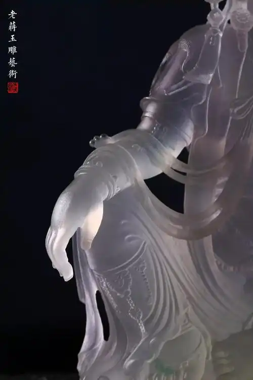 老蒋玉雕艺术《水月观音》诸法空相 不执于心