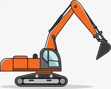 钢铁设备卡通挖掘机