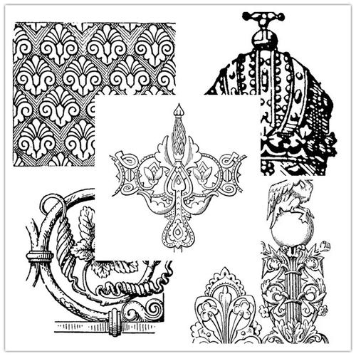 设计素材 dover 476个欧美复古装饰纹样元素 花纹图案
