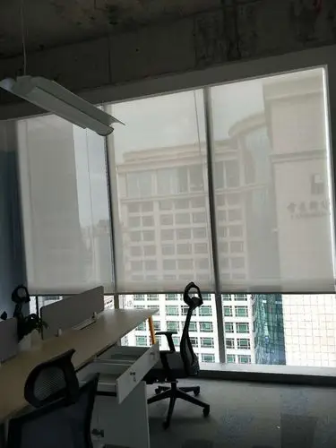 办公室手动卷帘加厚阳光面料写字楼遮阳透景卷帘窗帘定制批发