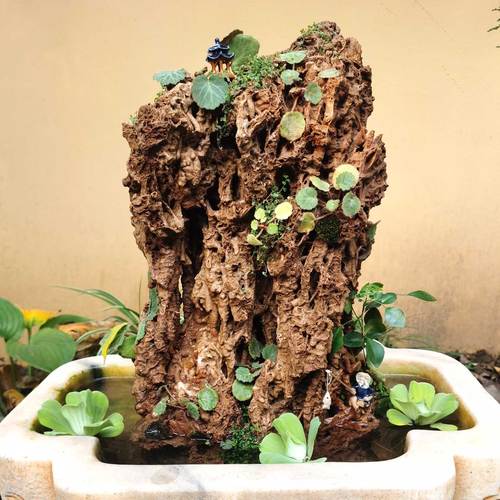 吸水石原石上水石假山盆景客厅新流水装饰摆件造景真石头爆款包邮