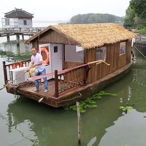 卧室房船马尔代夫木船 茅草屋船 普吉岛木船 外国木船 东南亚木船