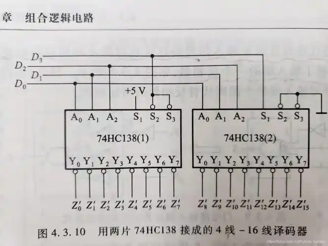 使用quartusii90实现用2片38译码器拼接成416译码器
