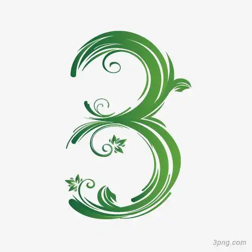 花纹数字3png素材透明免抠图片-装饰效果-三元素3png.com