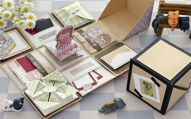 【手工】来做个九宫格惊喜爆炸盒子,都是简单的小机关