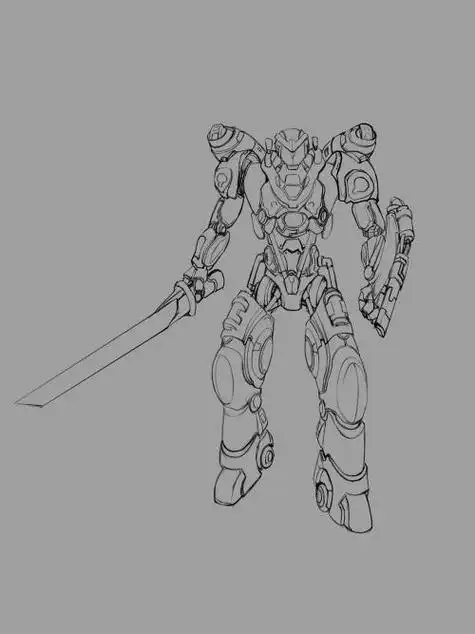 简笔画机甲战士画法超帅变形机甲车简笔画简笔画环太平洋的机甲超简单