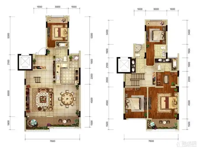 叠加别墅,叠拼叠上户型