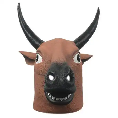 金牛头套牛头面具动物生肖道具牛气冲天牛魔王头饰牛年年会派对新
