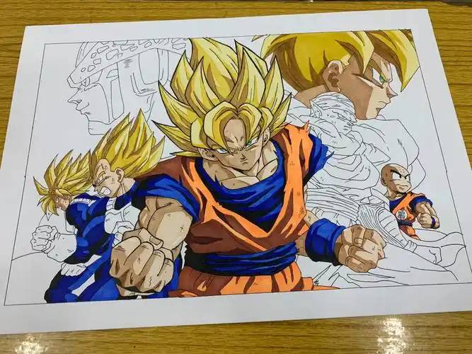 七龙珠赛亚人马克笔手绘