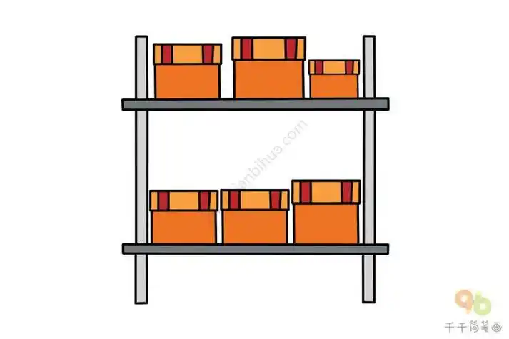 货架的简笔画平面图