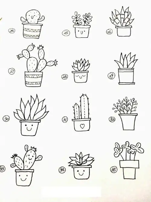 植物手账素材简笔画