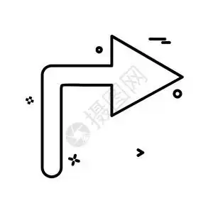 箭头向右插画_箭头向右卡通_箭头向右插图_手绘_板绘_摄图网