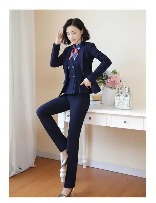 【京选】jkashdk 旗舰官方店美容院店长工作服女秋冬气质职业套装置业