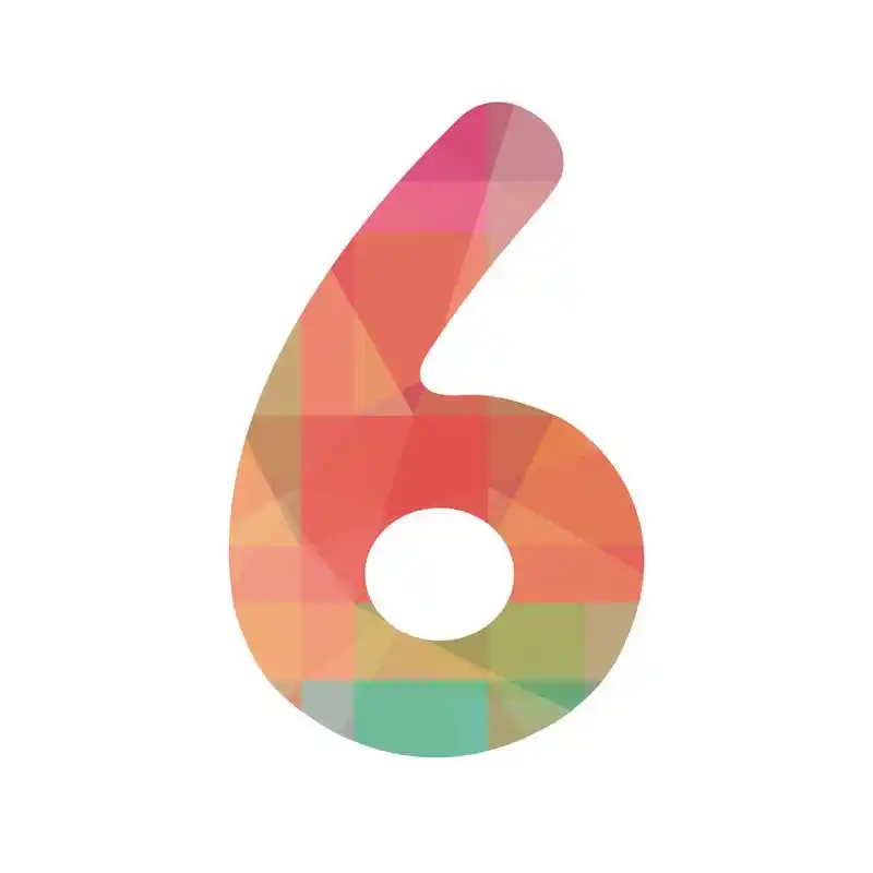 彩色数字六,六号的设计和装饰.