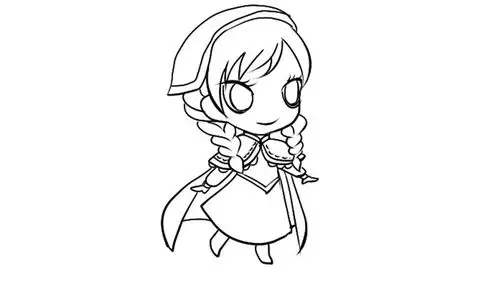 冰雪奇缘安娜涂色教程