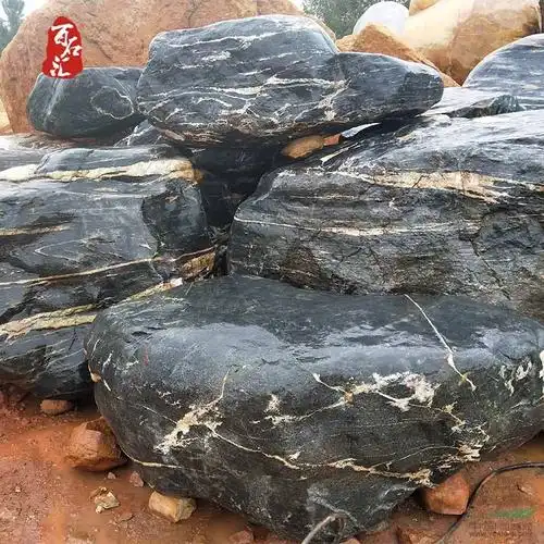 精品黑金石产地直销,宜做园林景观刻字石