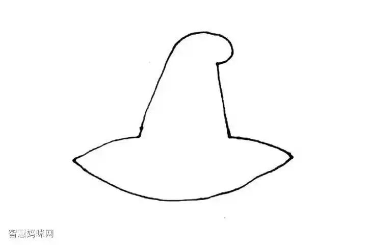 女巫帽简笔画画法步骤
