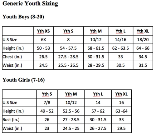 美国尺码youth xl大概是中国什么尺寸?