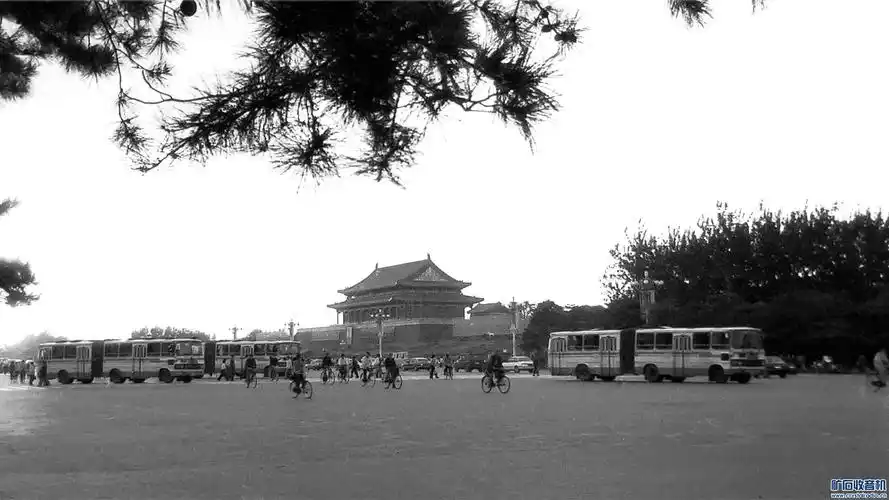 找出两张40年前游北京用海鸥4b120双反相机拍摄的黑白照片