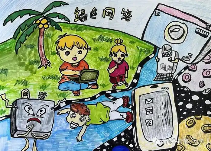 小学生文明上网从你我做起主题手抄报