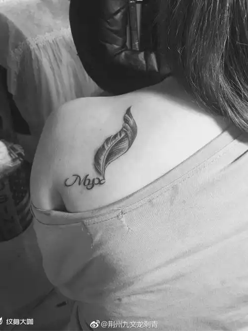 后背羽毛_纹身图案手稿图片_王路的纹身作品集