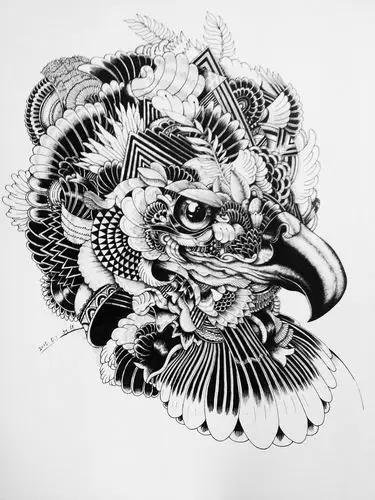 针管笔 黑白 手绘动物 第三弹 {临摹}